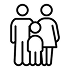 icon famille, enfant et lit