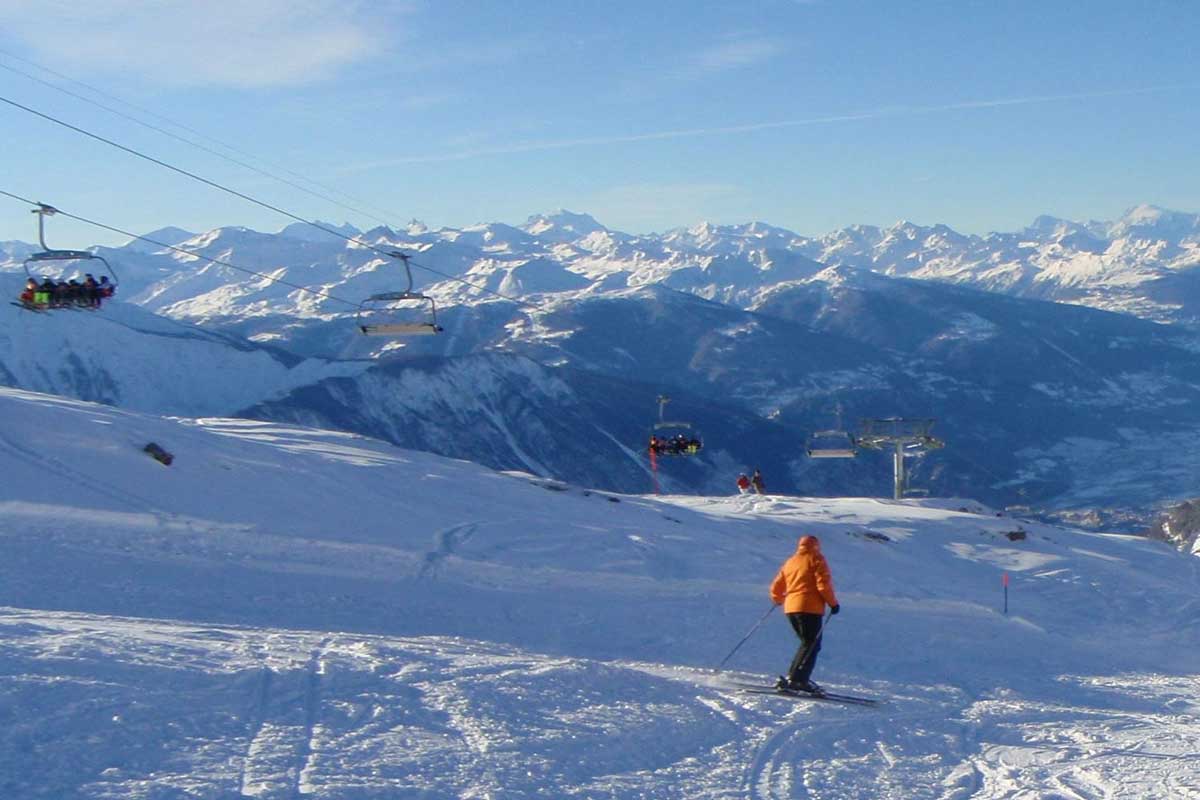 Photographie des pistes de la station de ski, sur le Torrent